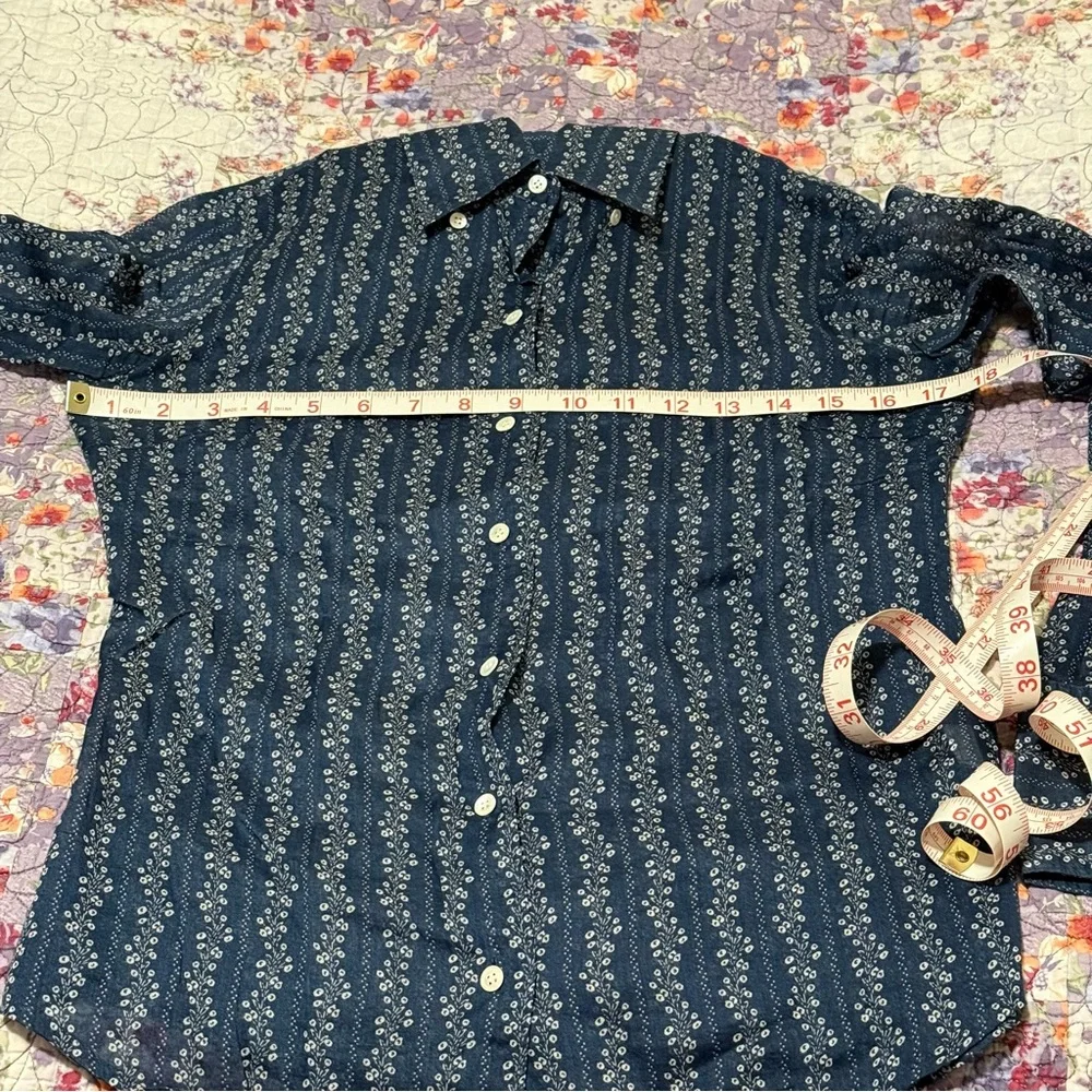 J. Crew Navy White Shirt Size: 0